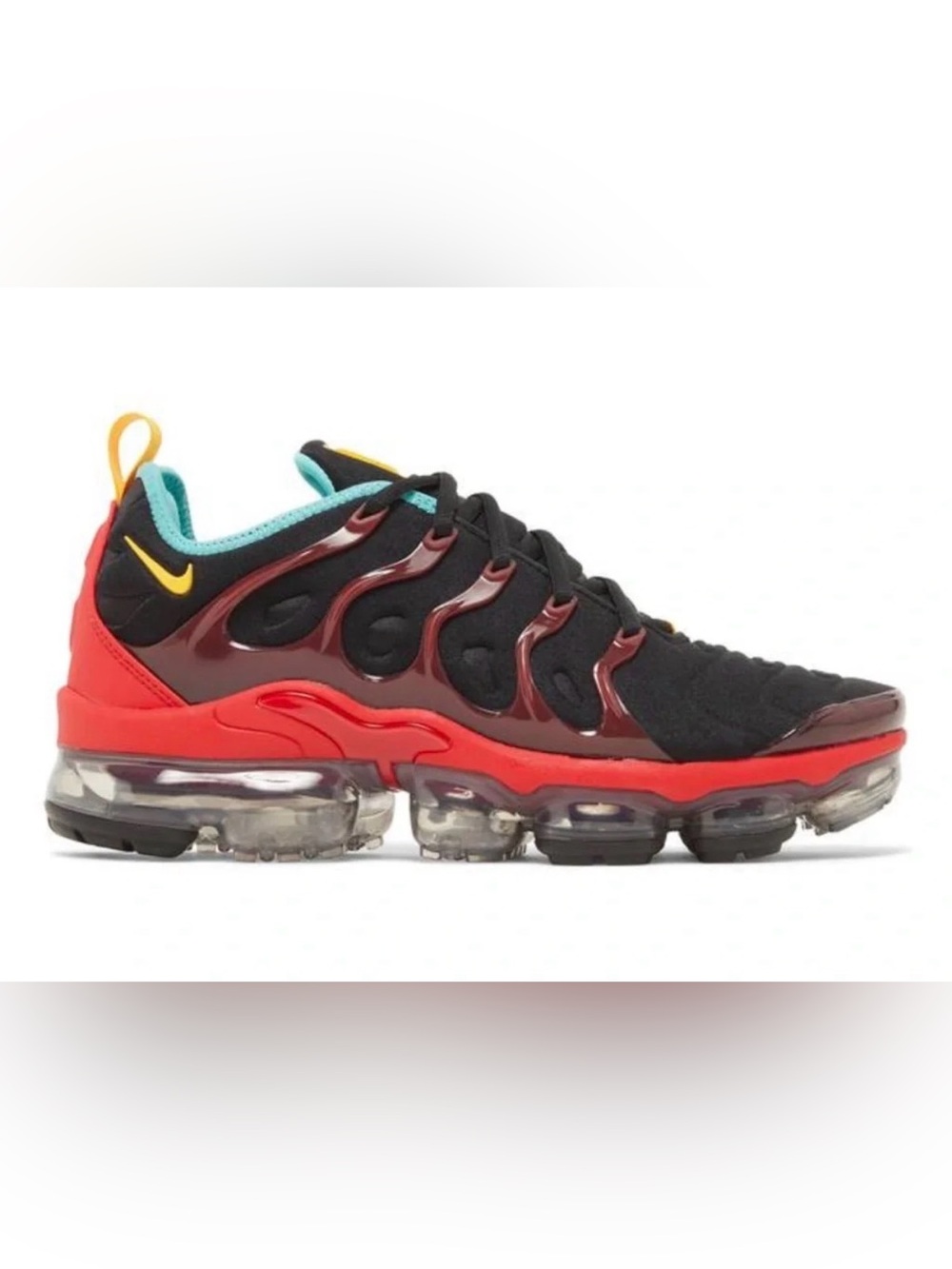 Nike Air Vapor Max Plus Black, Red & Yellow Sneakers